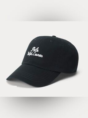 Polo by Ralph Lauren Black Cap with White Script Logo_brand new